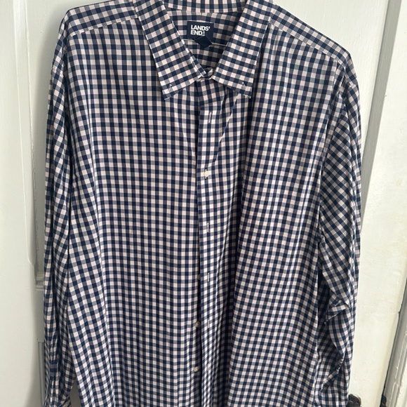 Land's End Long-sleeve gingham shirt - Picture 1 of 2